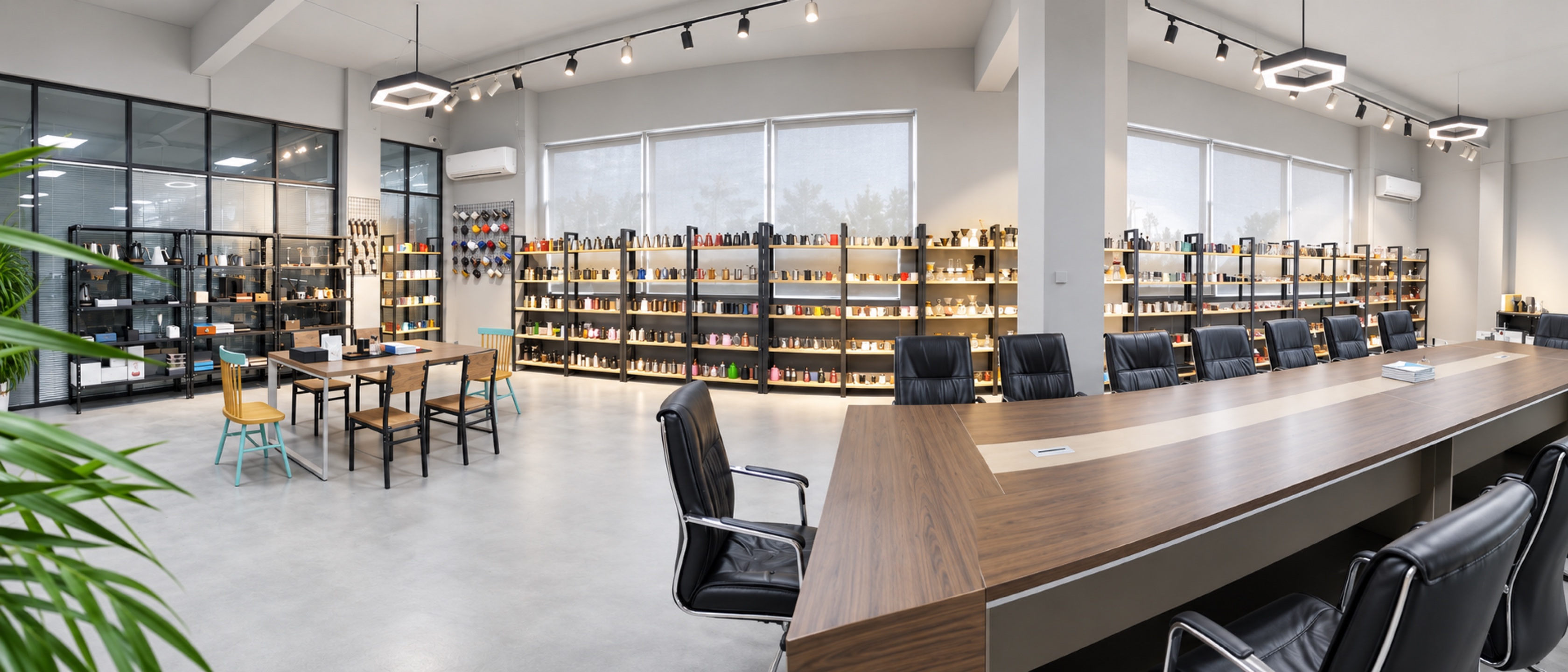 Coffee equipment showroom and meeting area